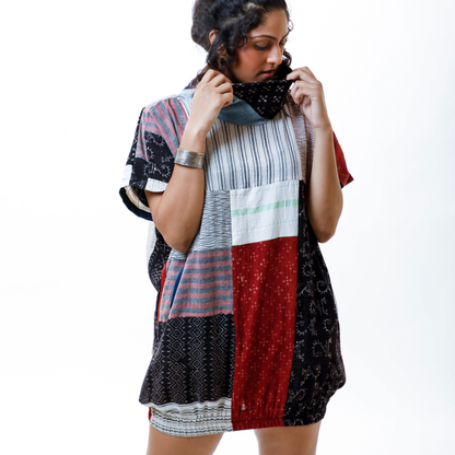 Turtle Neck Pullover Dress -
Kala Cotton Scarp Mosaic