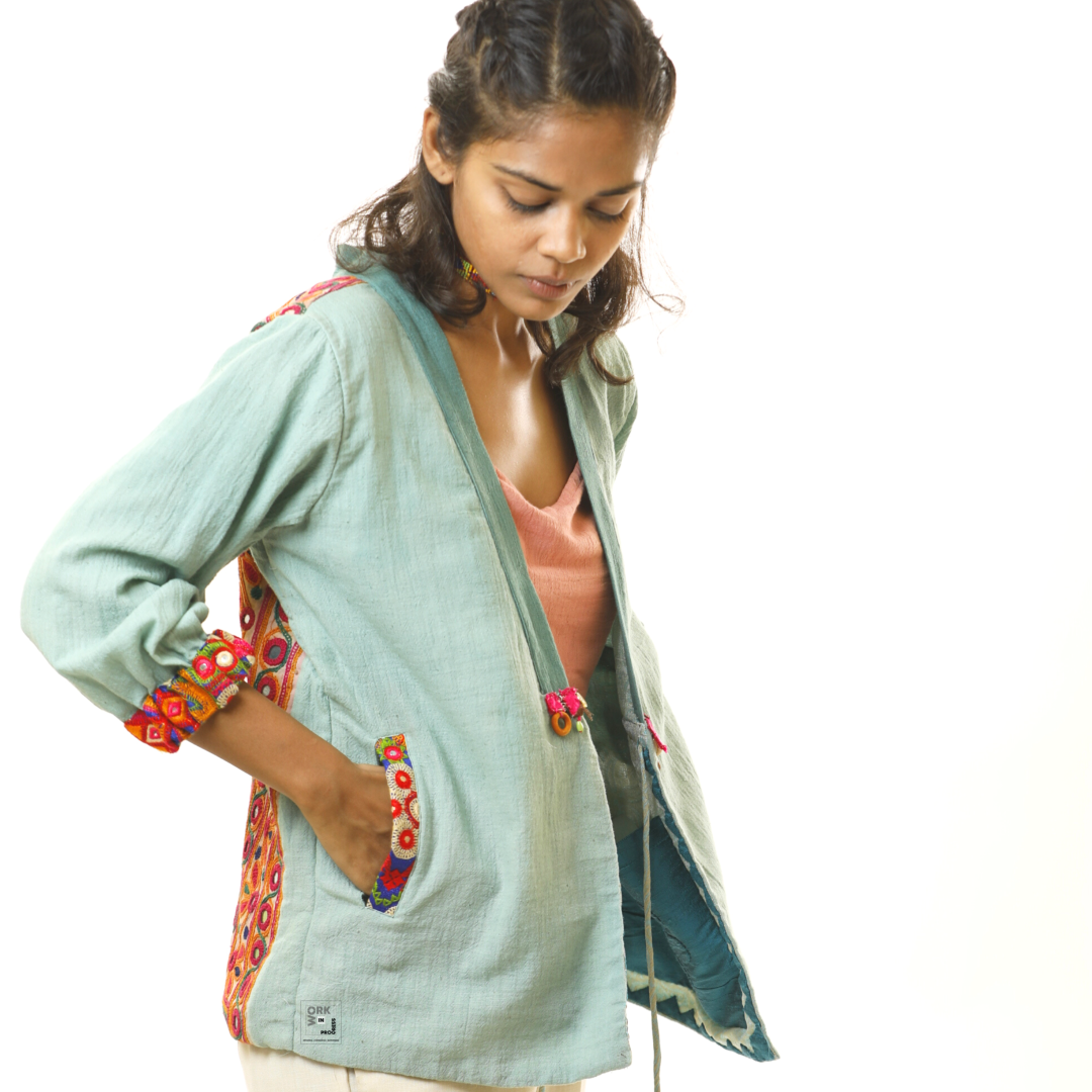 Coat - 
Kala Cotton & Vintage Kutch Patch