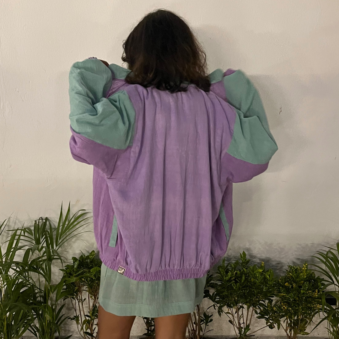 Bomber Jacket - 
Very Peri Kala Cotton